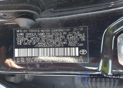 2010 Toyota Prius Ii из США, поврежденный, VIN JTDKN3DU2A0124815